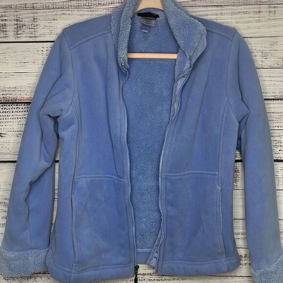 Patagonia Synchilla Fleece Full Zip Jacket Womens M Sherpa Mesh Pockets Blue - Picture 1 of 15